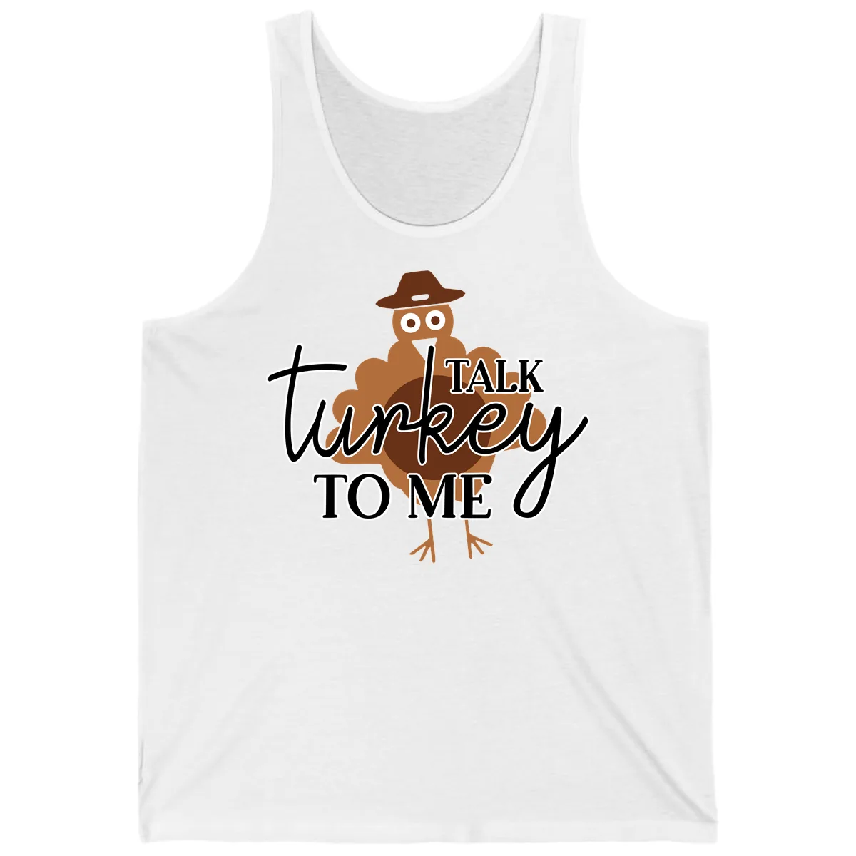 Talk Turkey To Me Thanksgiving Turkey Tank in White