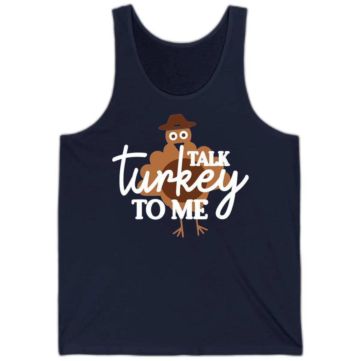 Talk Turkey To Me Thanksgiving Turkey Tank in Navy