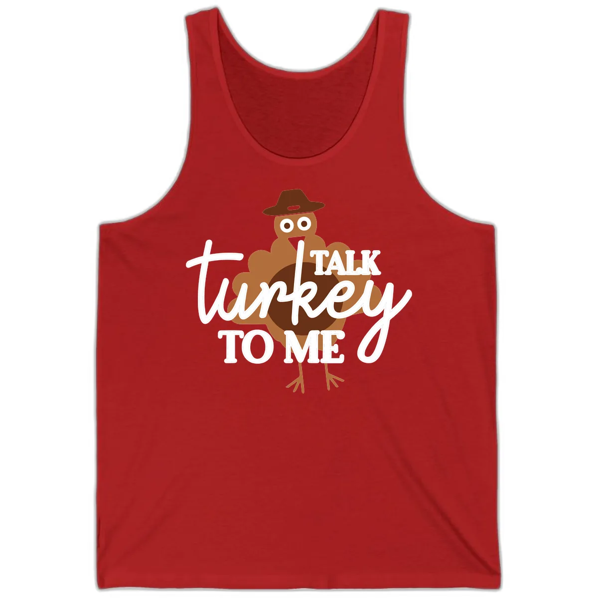 Talk Turkey To Me Thanksgiving Turkey Tank in Red