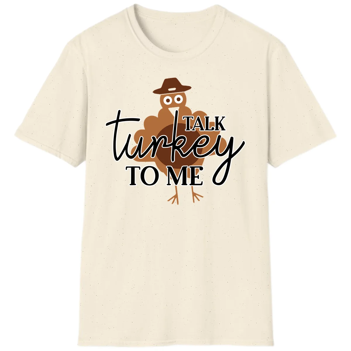 Talk Turkey To Me Thanksgiving Turkey T-Shirt in Natural