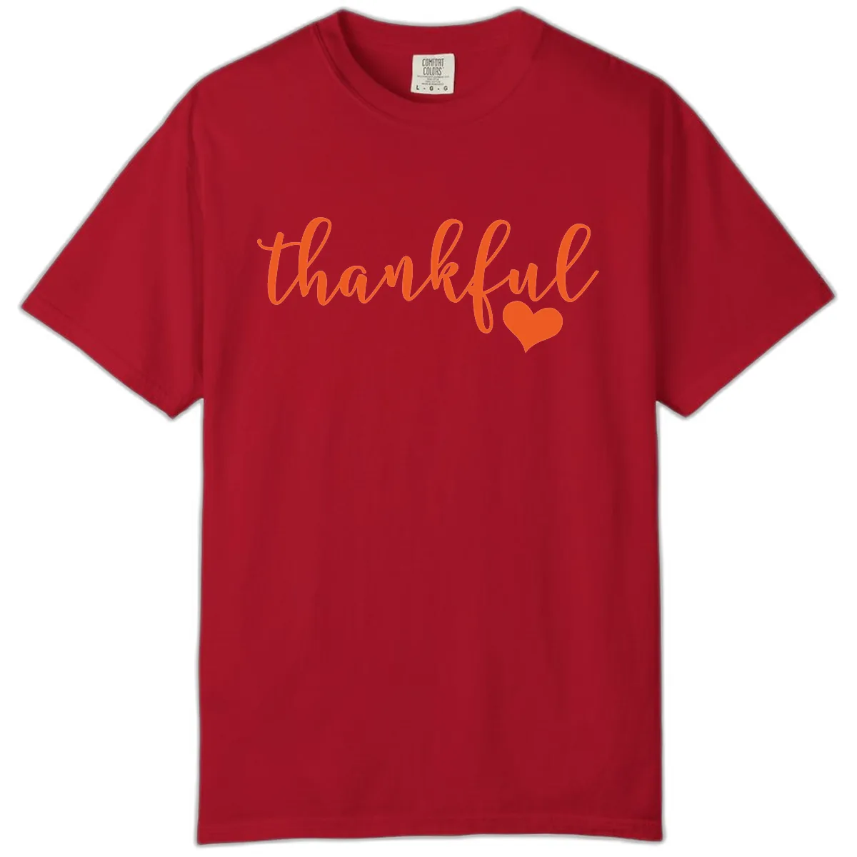 Script Thankful Heart Design Comfort Color in Red