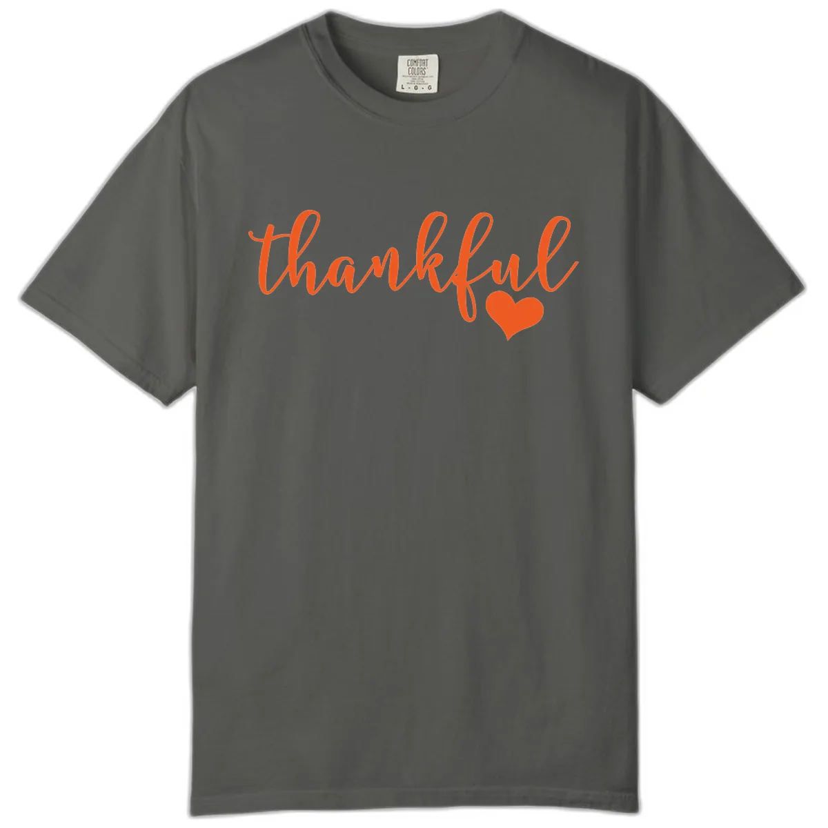 Script Thankful Heart Design Comfort Color in Pepper