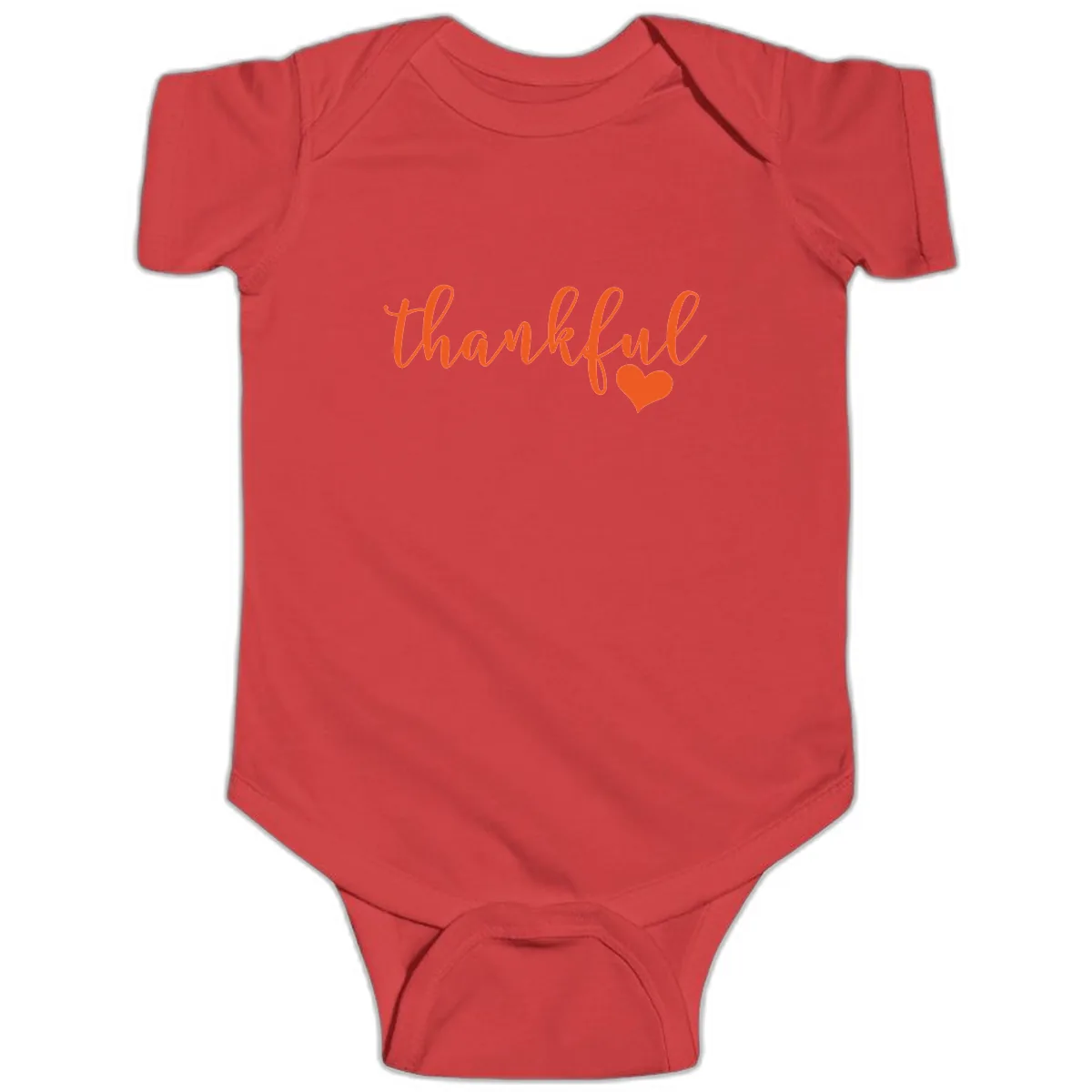 Script Thankful Heart Design Baby Onesie in Red