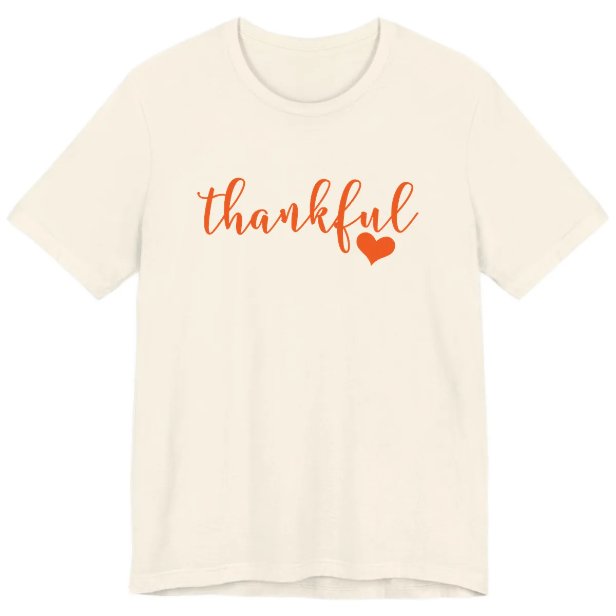 Script Thankful Heart Design Premium T-Shirt in Natural
