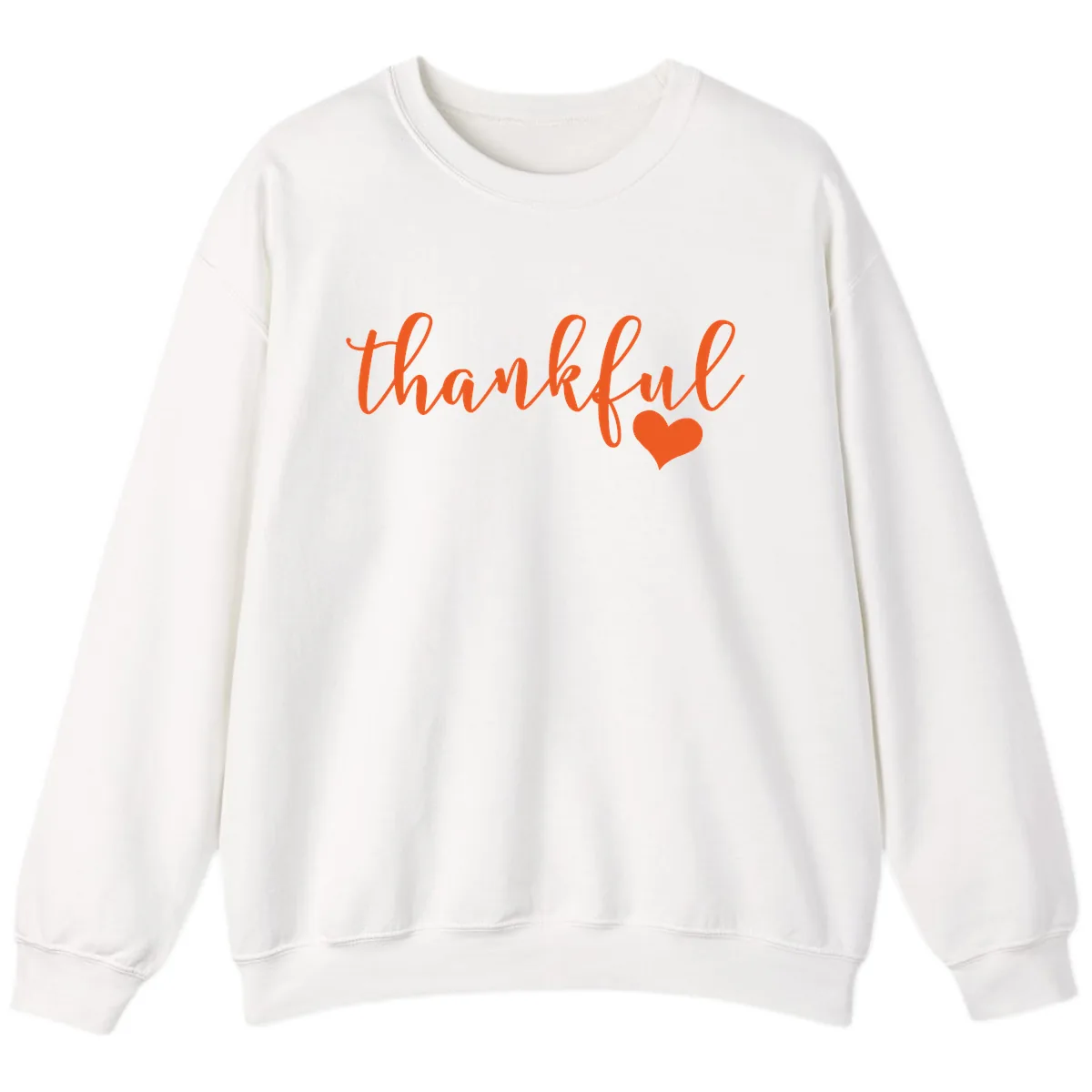 Script Thankful Heart Design Sweatshirt in White