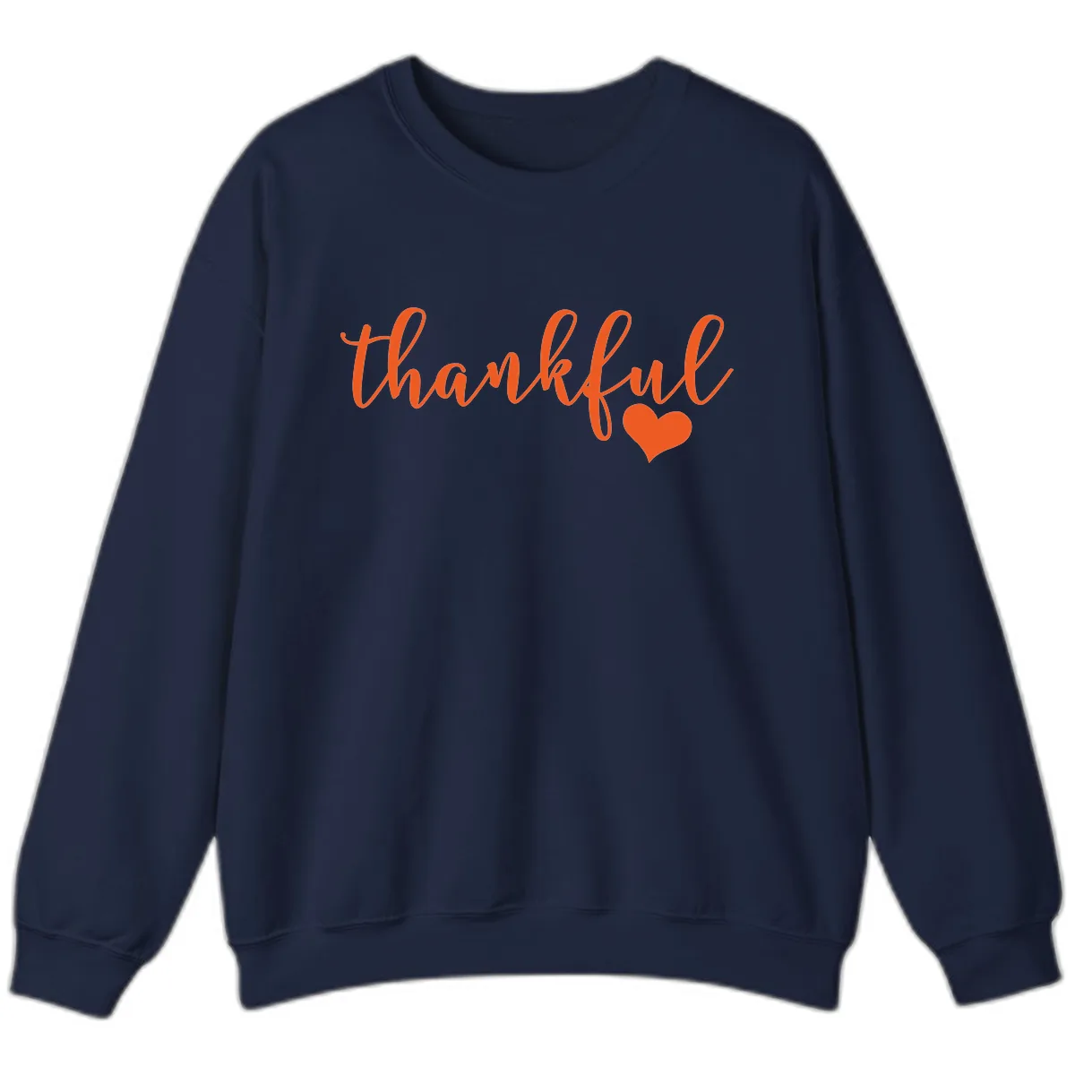 Script Thankful Heart Design Sweatshirt in Navy