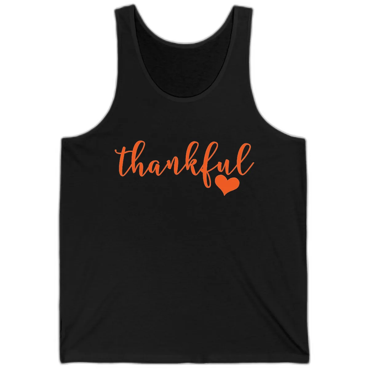 Script Thankful Heart Design Tank in Black