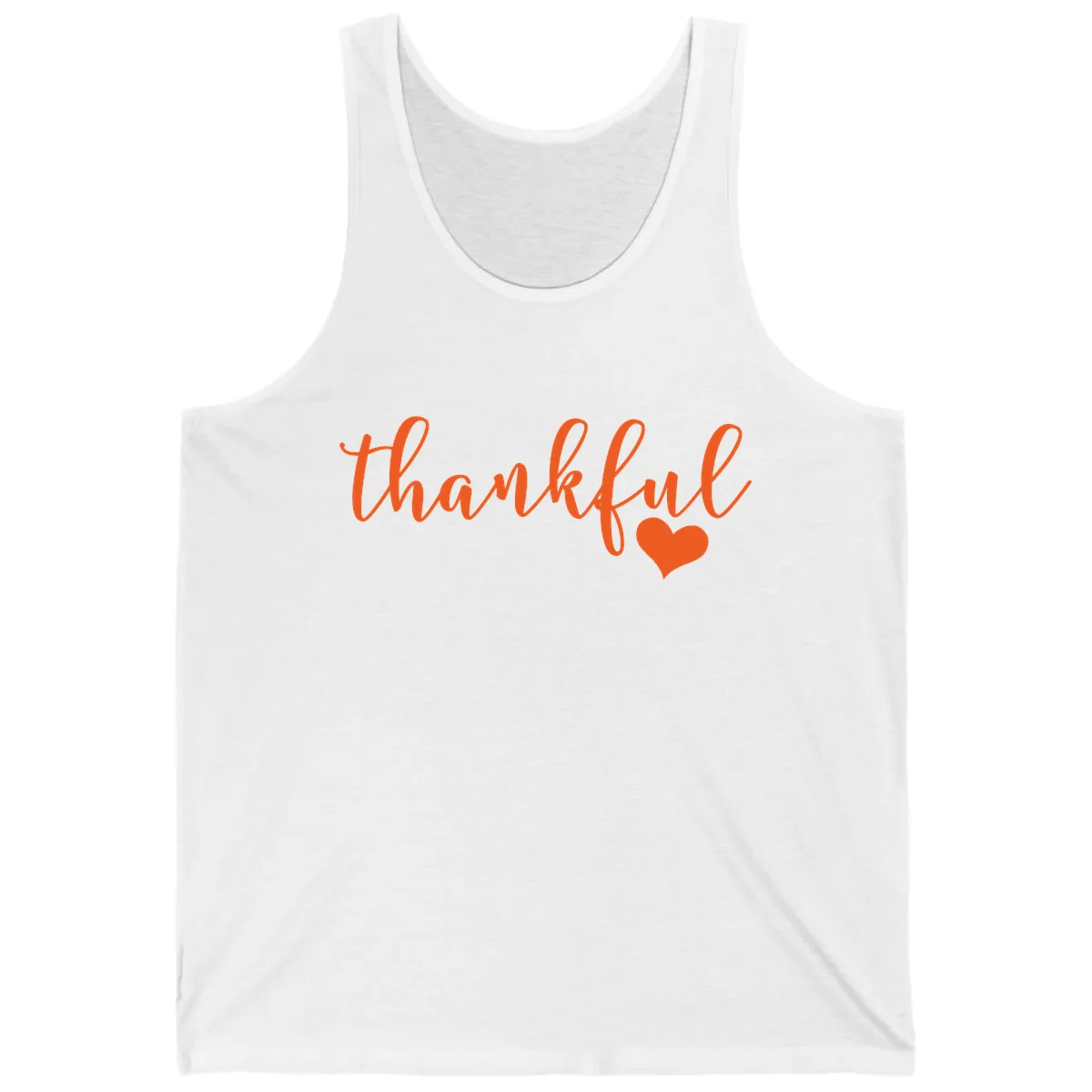 Script Thankful Heart Design Tank in White