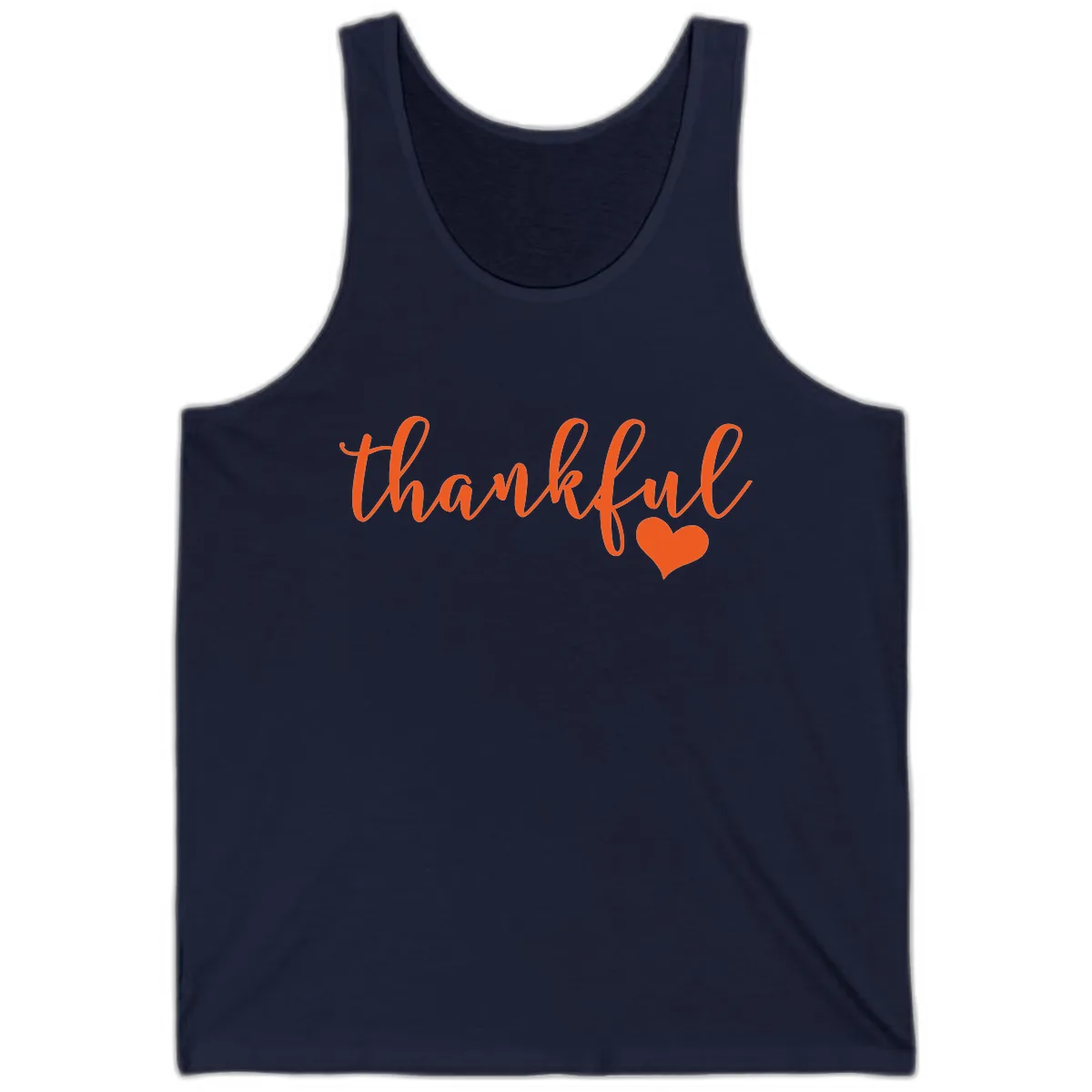 Script Thankful Heart Design Tank in Navy