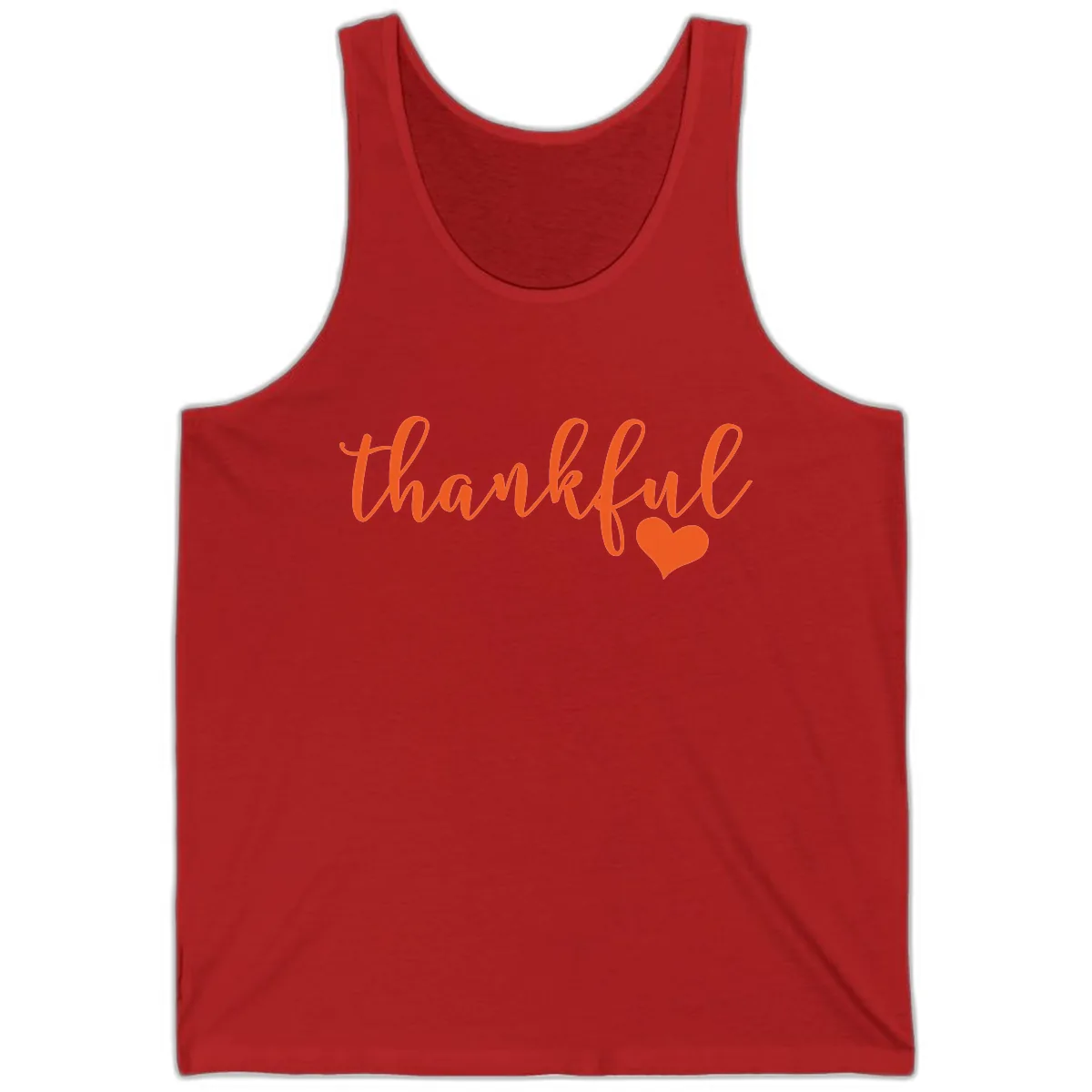 Script Thankful Heart Design Tank in Red