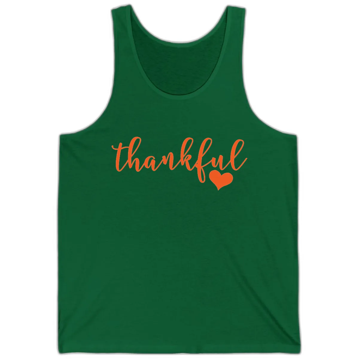 Script Thankful Heart Design Tank in Kelly