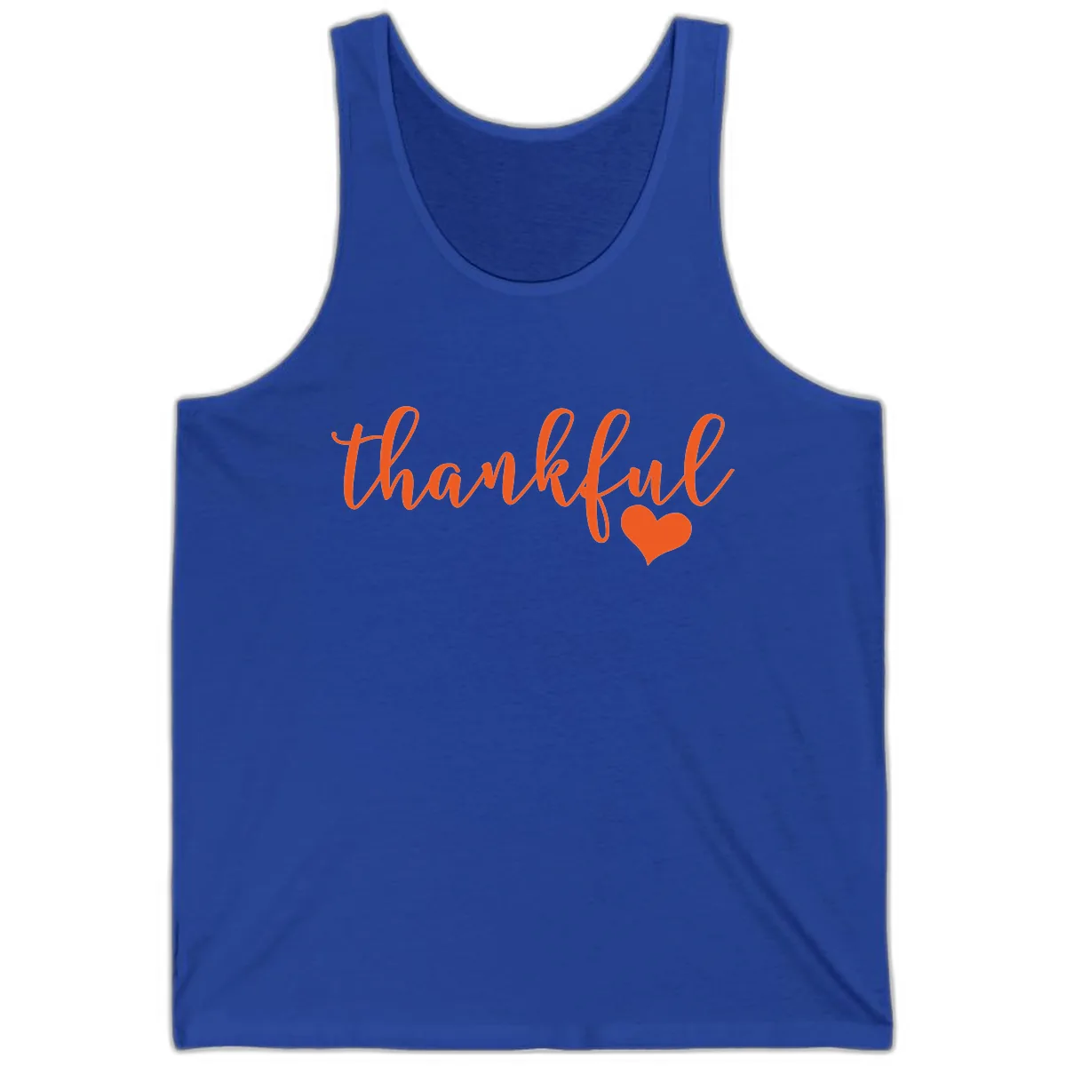 Script Thankful Heart Design Tank in True Royal