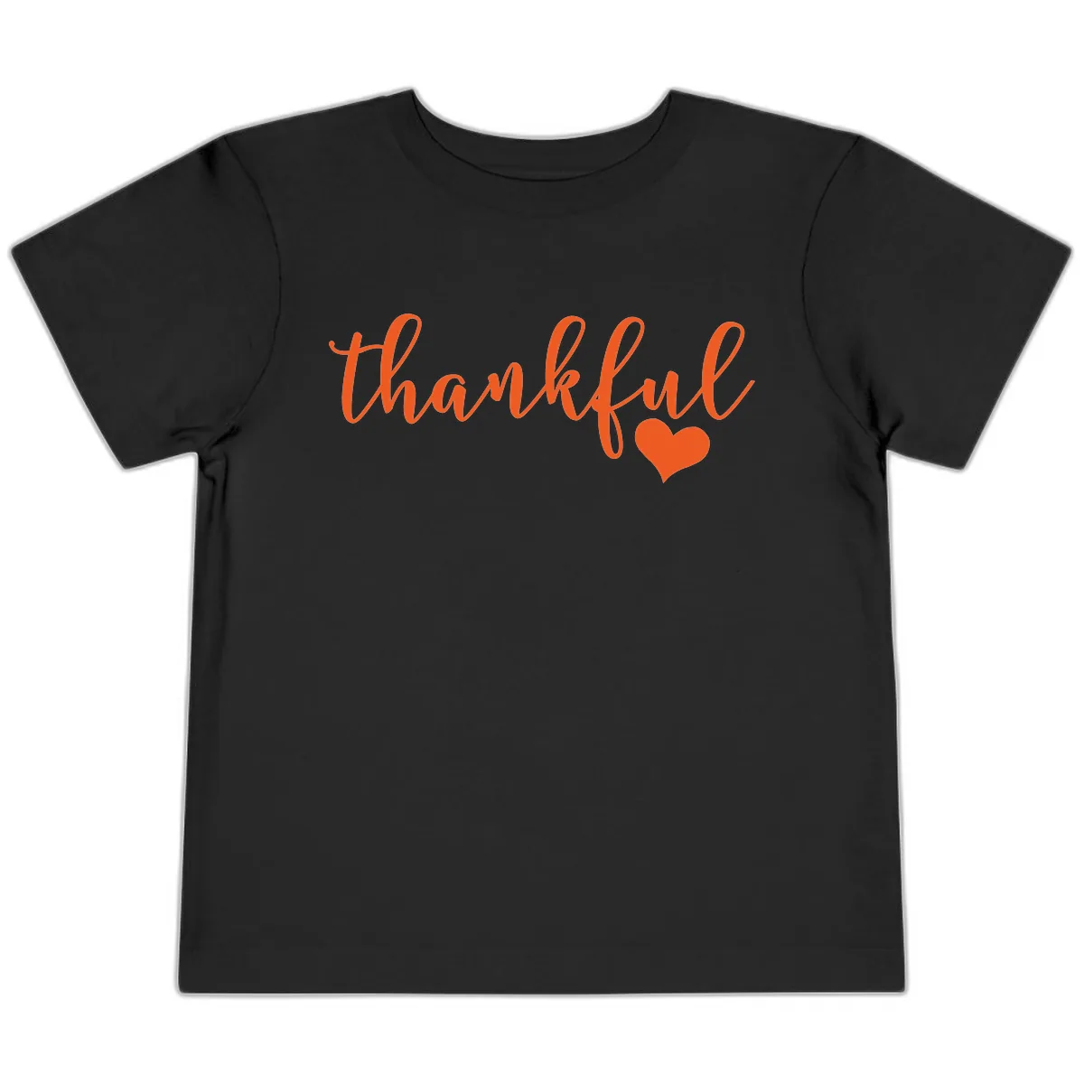 Script Thankful Heart Design Toddler T-Shirt in Black