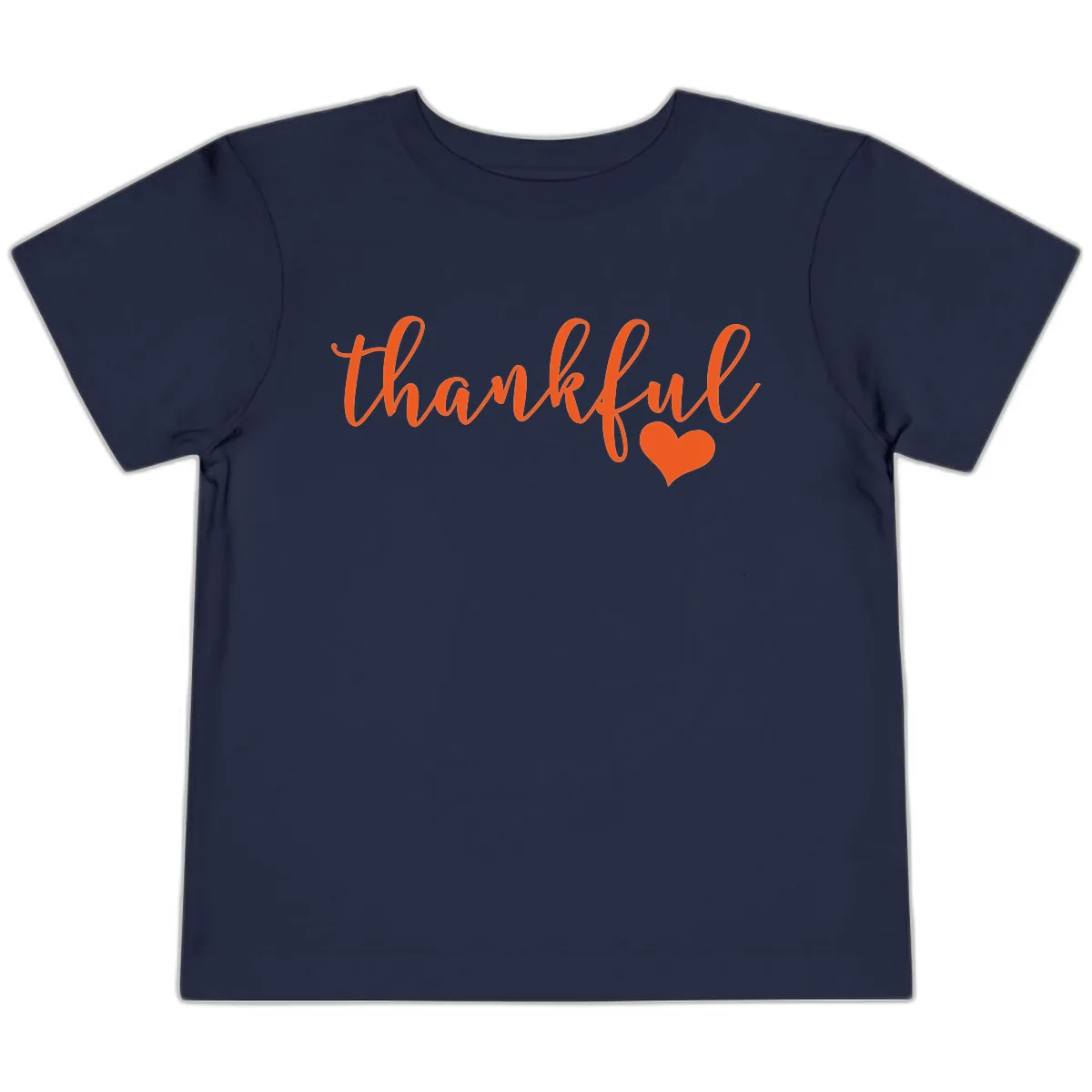 Script Thankful Heart Design Toddler T-Shirt in Navy