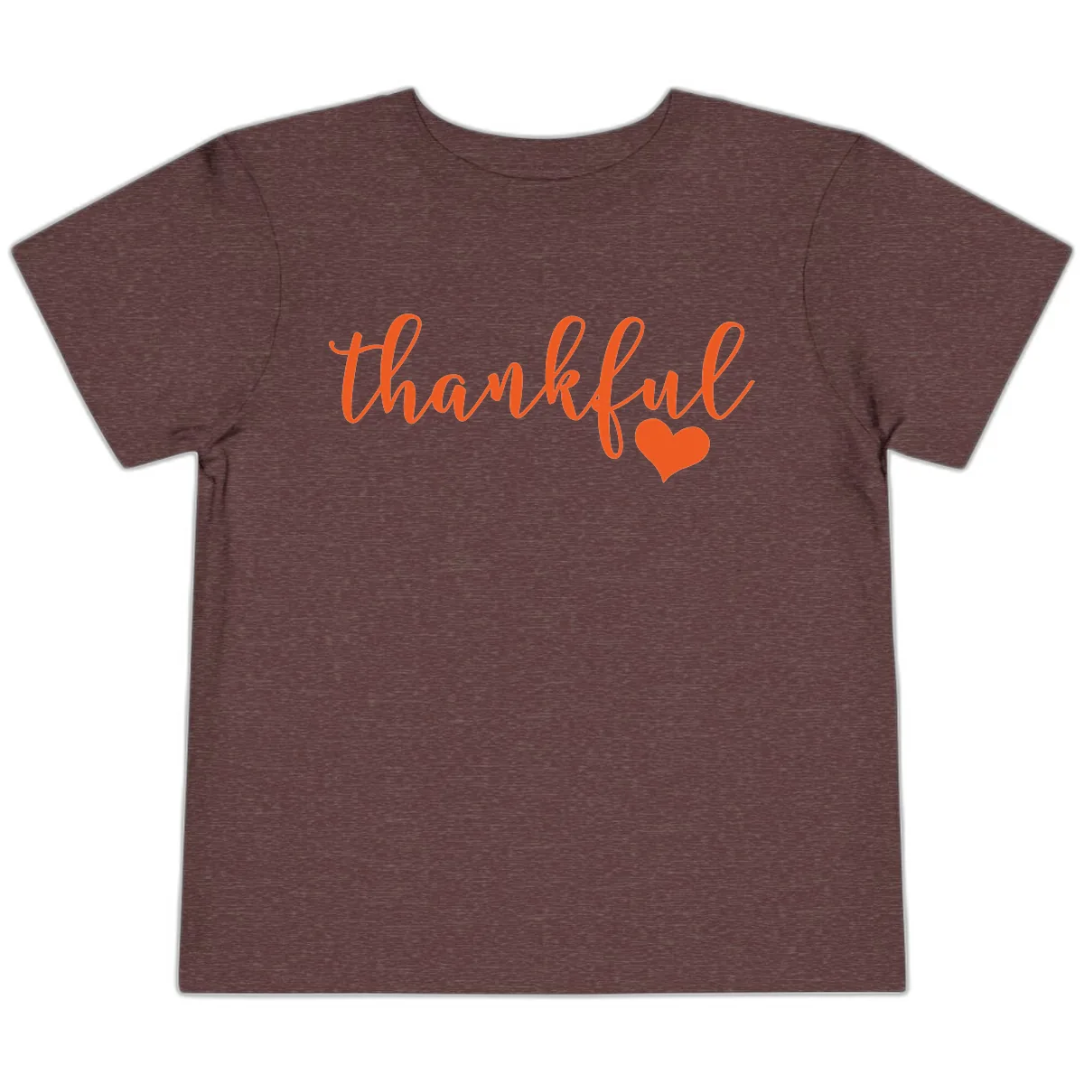 Script Thankful Heart Design Toddler T-Shirt in Heather Maroon