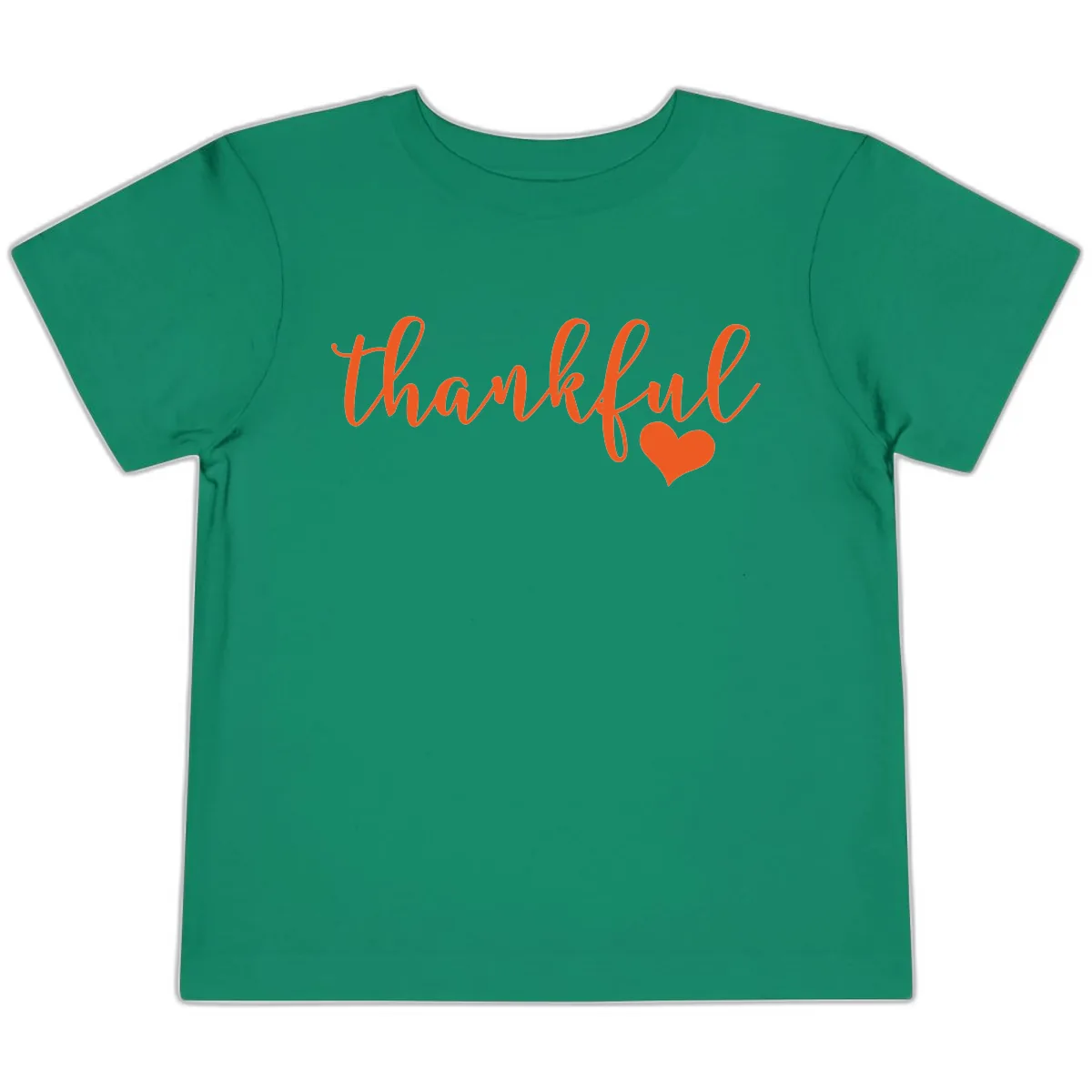 Script Thankful Heart Design Toddler T-Shirt in Kelly