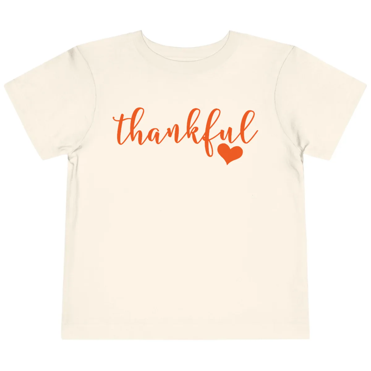 Script Thankful Heart Design Toddler T-Shirt in Natural