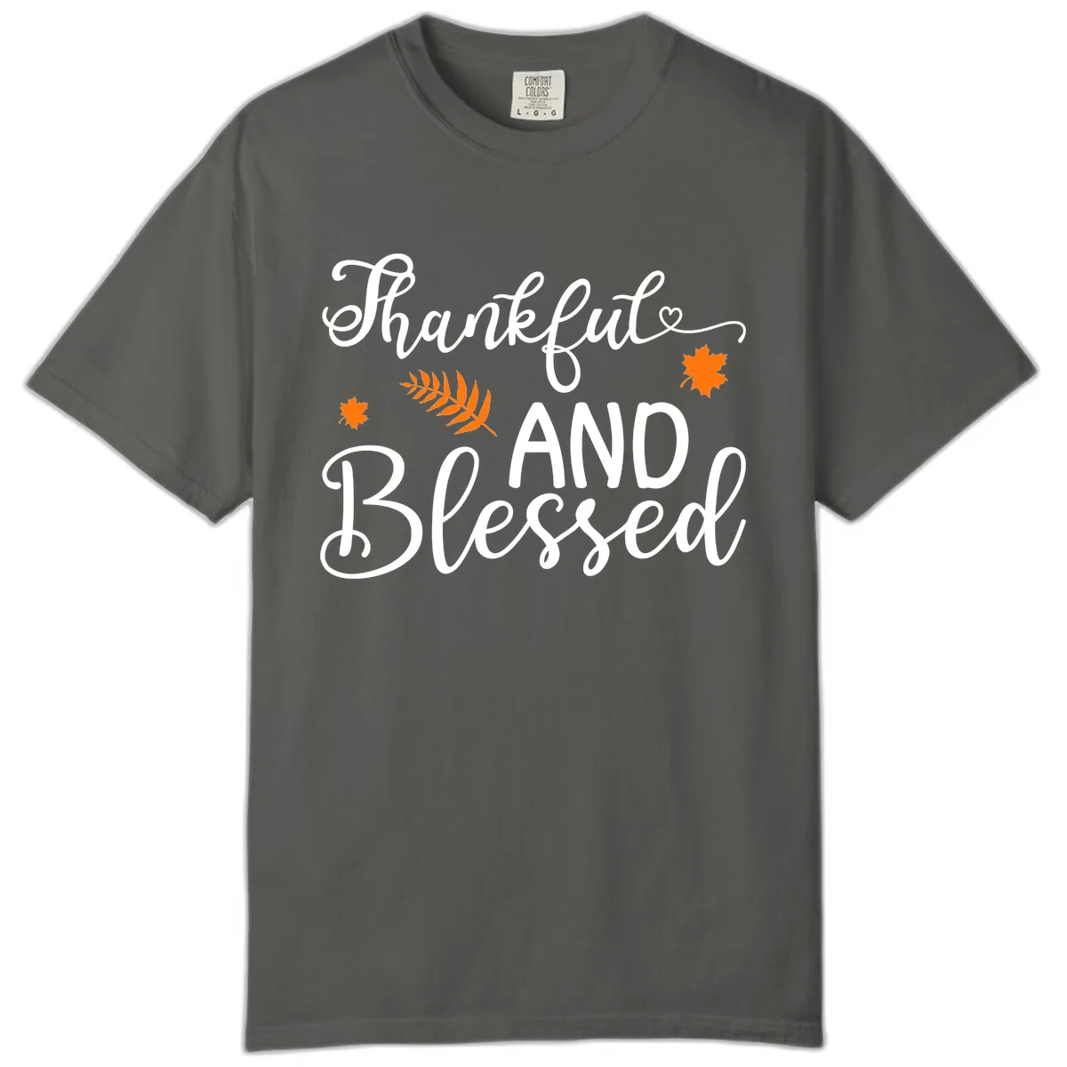 Thankful And Blessed Fall Leaves Comfort Color in Pepper