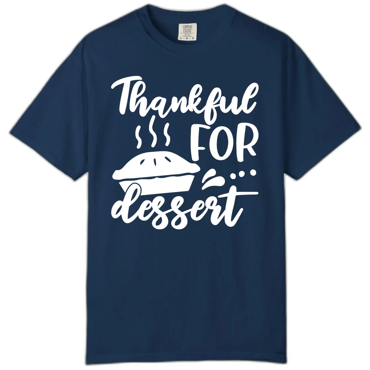 Thankful For Dessert Pie Design Comfort Color in Navy