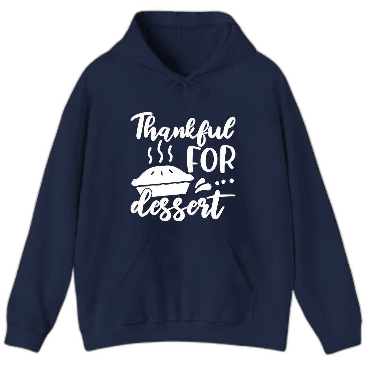 Thankful For Dessert Pie Design Hoodie in Navy