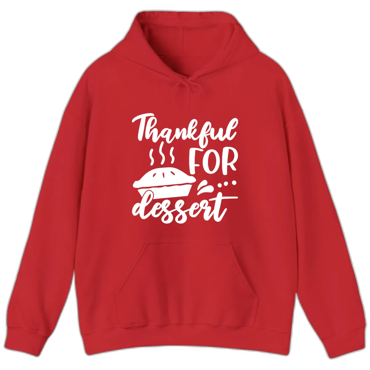 Thankful For Dessert Pie Design Hoodie in Red