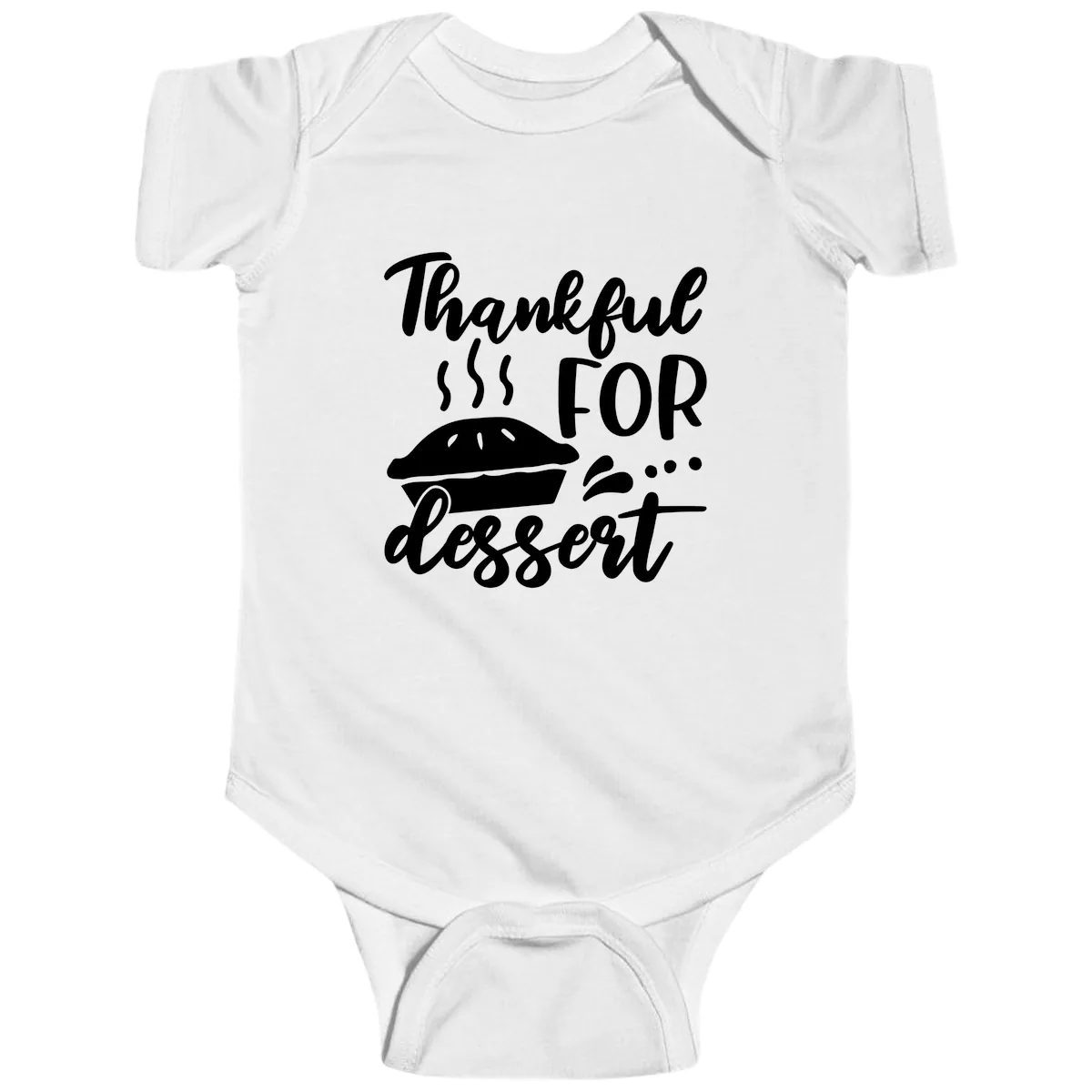 Thankful For Dessert Pie Design Baby Onesie in White