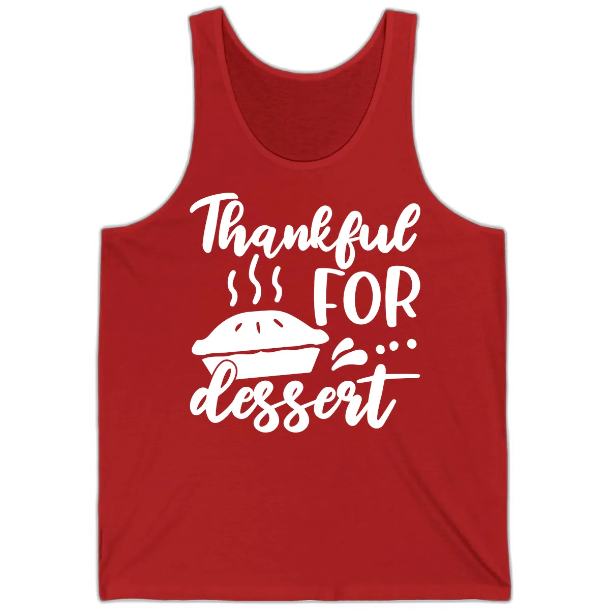 Thankful For Dessert Pie Design Tank in Red