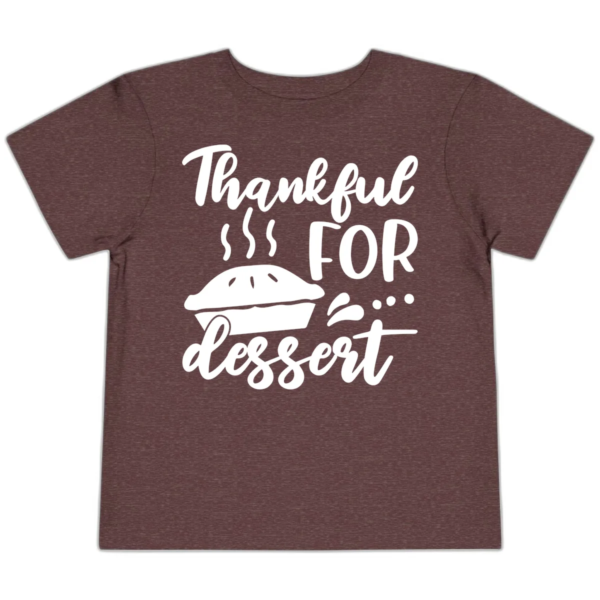 Thankful For Dessert Pie Design Toddler T-Shirt in Heather Maroon
