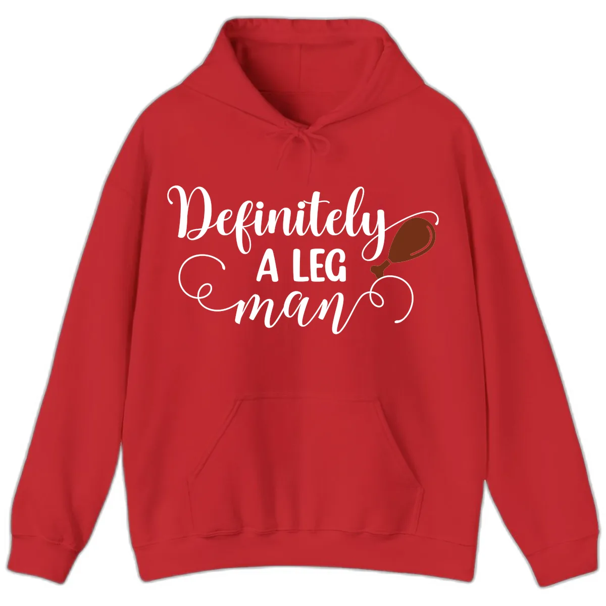 Definitely A Leg Man Turkey Design Hoodie in Red