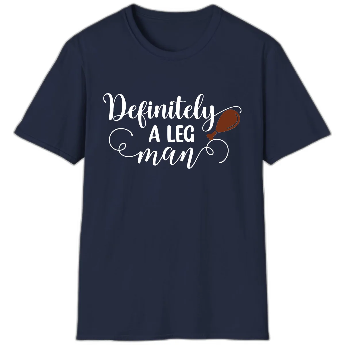 Definitely A Leg Man Turkey Design T-Shirt in Navy