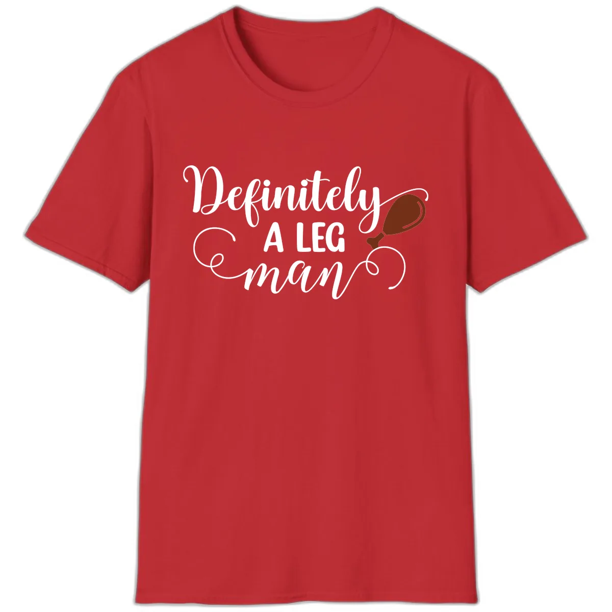 Definitely A Leg Man Turkey Design T-Shirt in Red