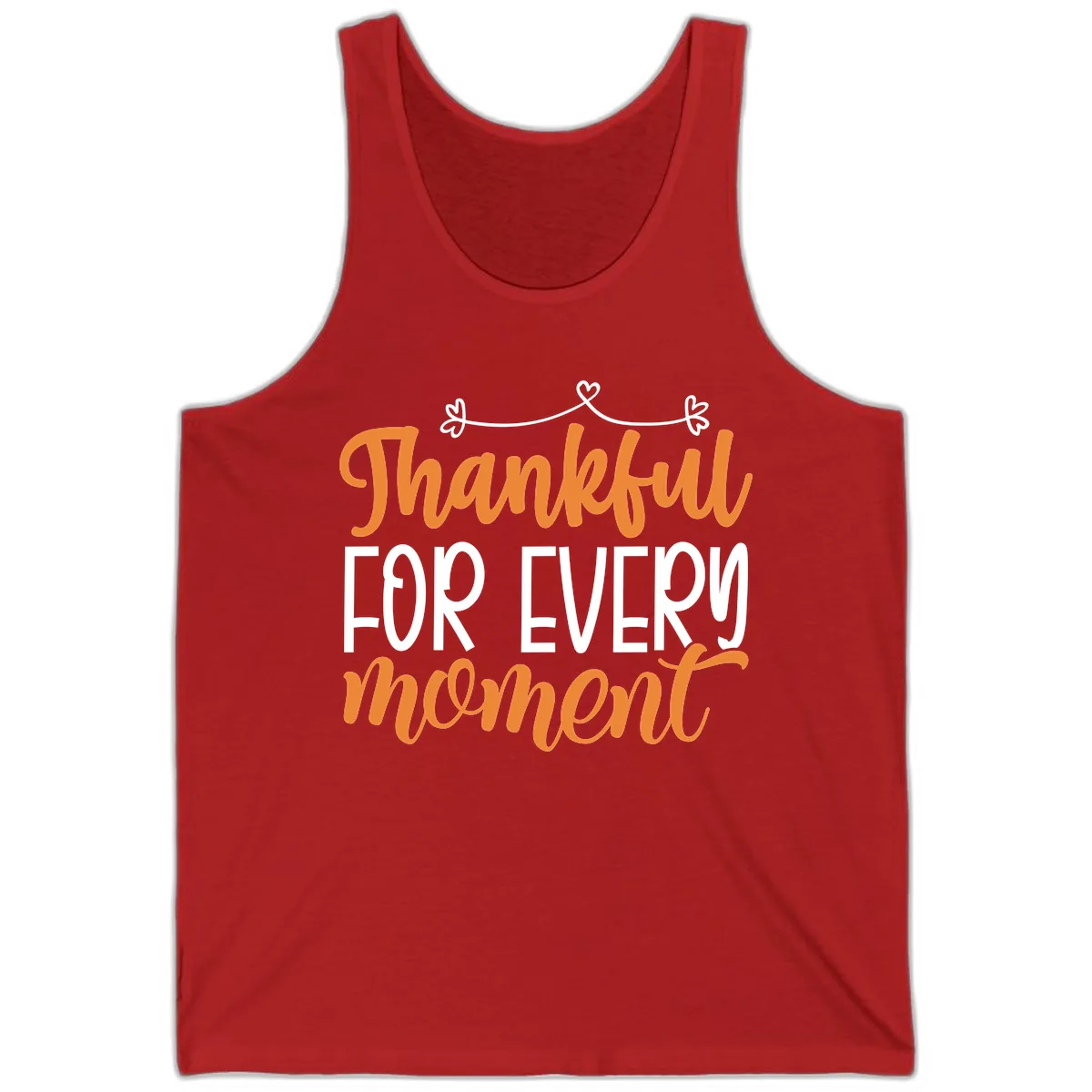 Thankful For Every Moment Typography Tank in Red