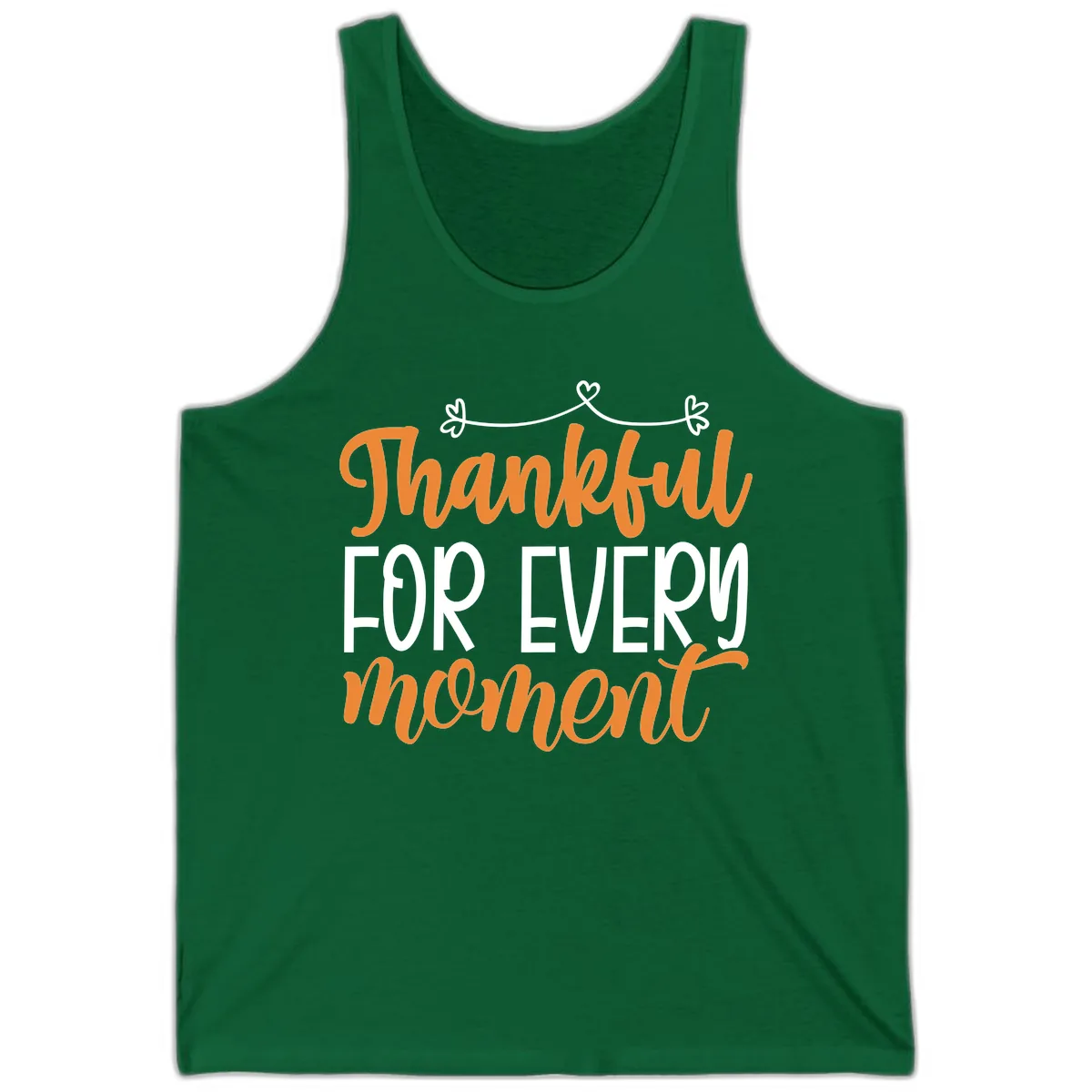 Thankful For Every Moment Typography Tank in Kelly