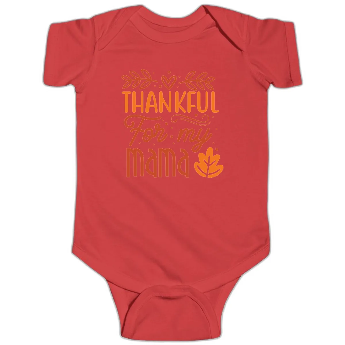 Thankful For My Mama Typography Design Baby Onesie in Red