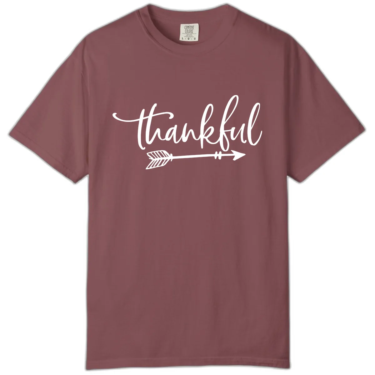 Thankful Arrow Typography Comfort Color in Brick