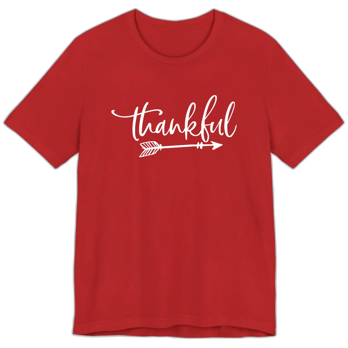 Thankful Arrow Typography Premium T-Shirt in Red