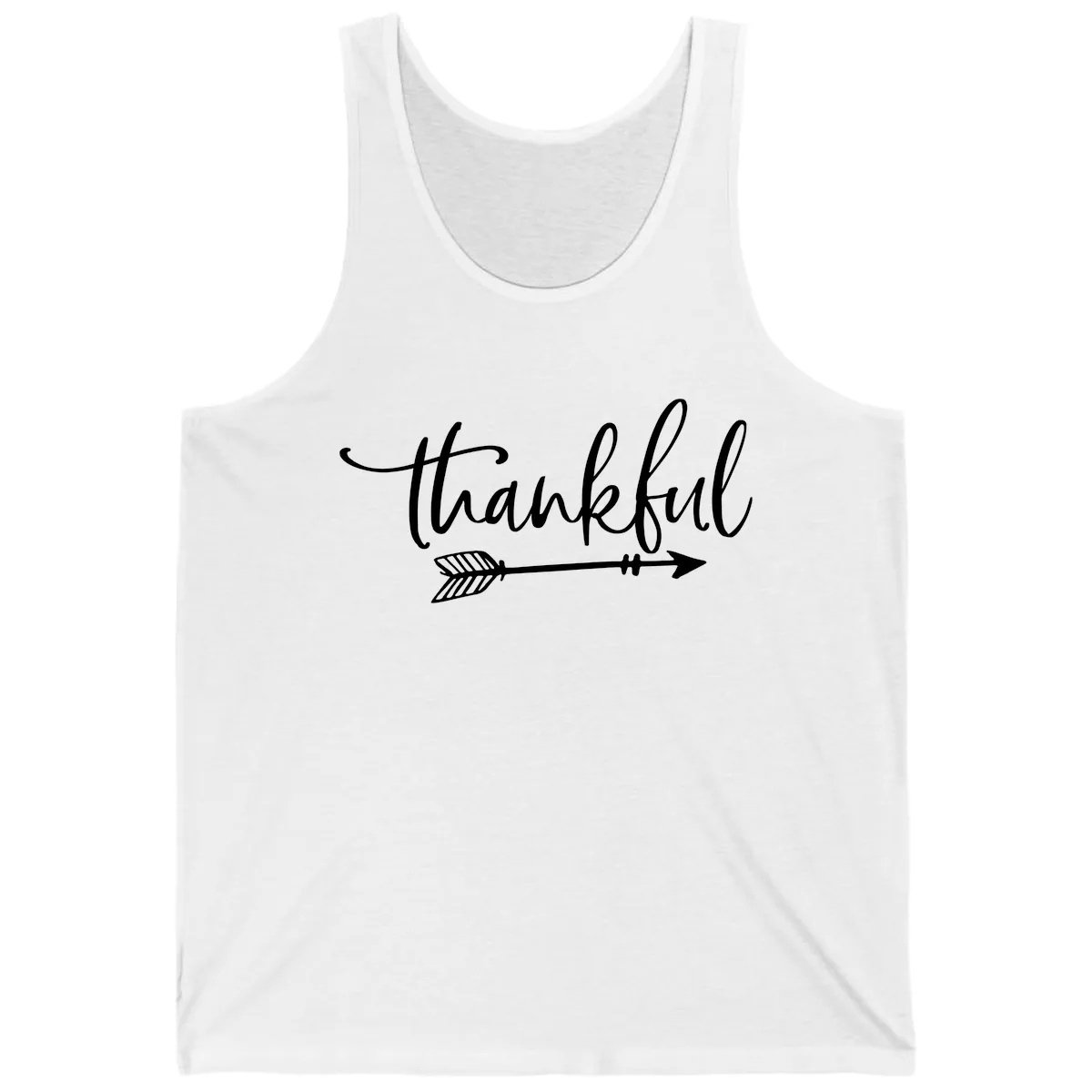 Thankful Arrow Typography Tank in White