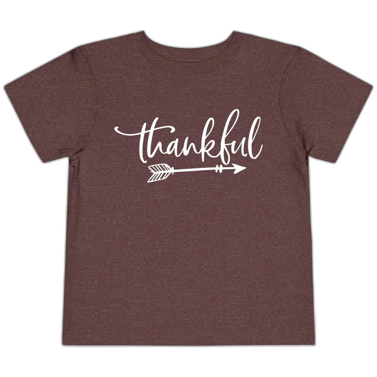 Thankful Arrow Typography Toddler T-Shirt in Heather Maroon