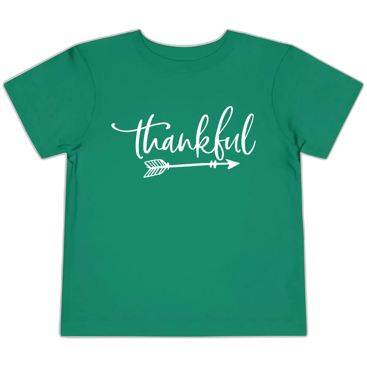 Thankful Arrow Typography Toddler T-Shirt in Kelly