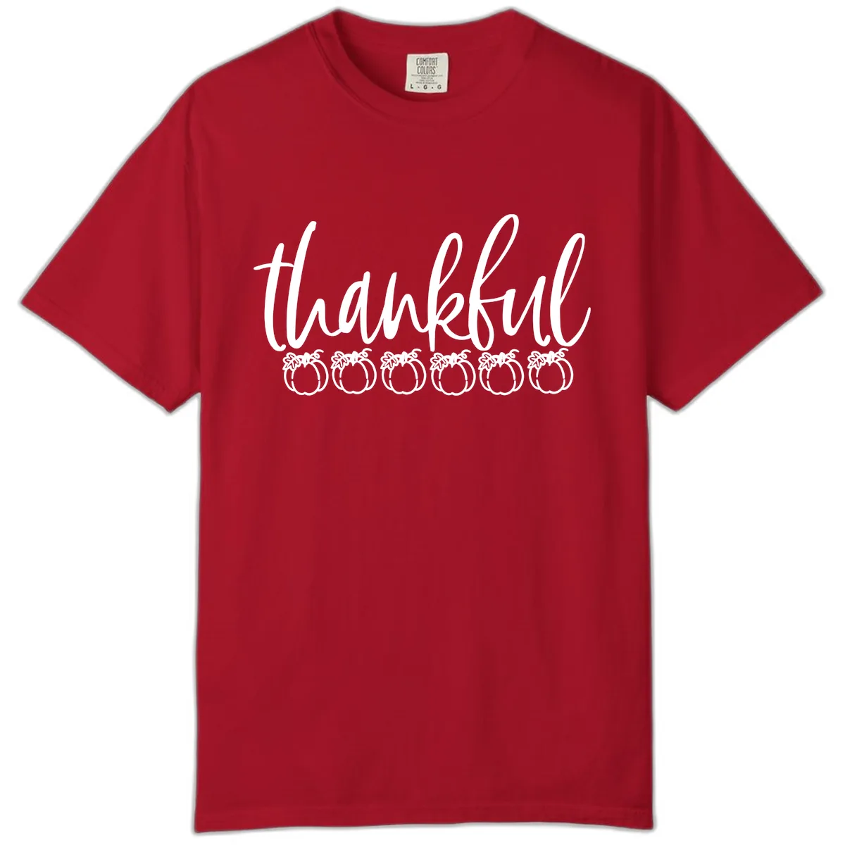 Thankful Pumpkins Thanksgiving Typography Comfort Color in Red