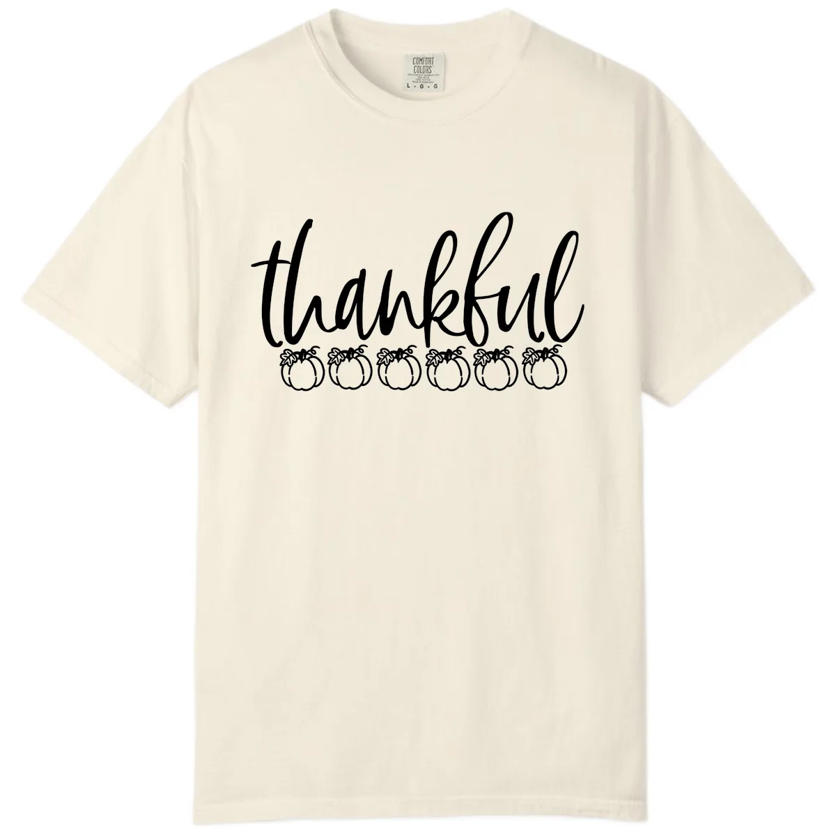 Thankful Pumpkins Thanksgiving Typography Comfort Color in Ivory