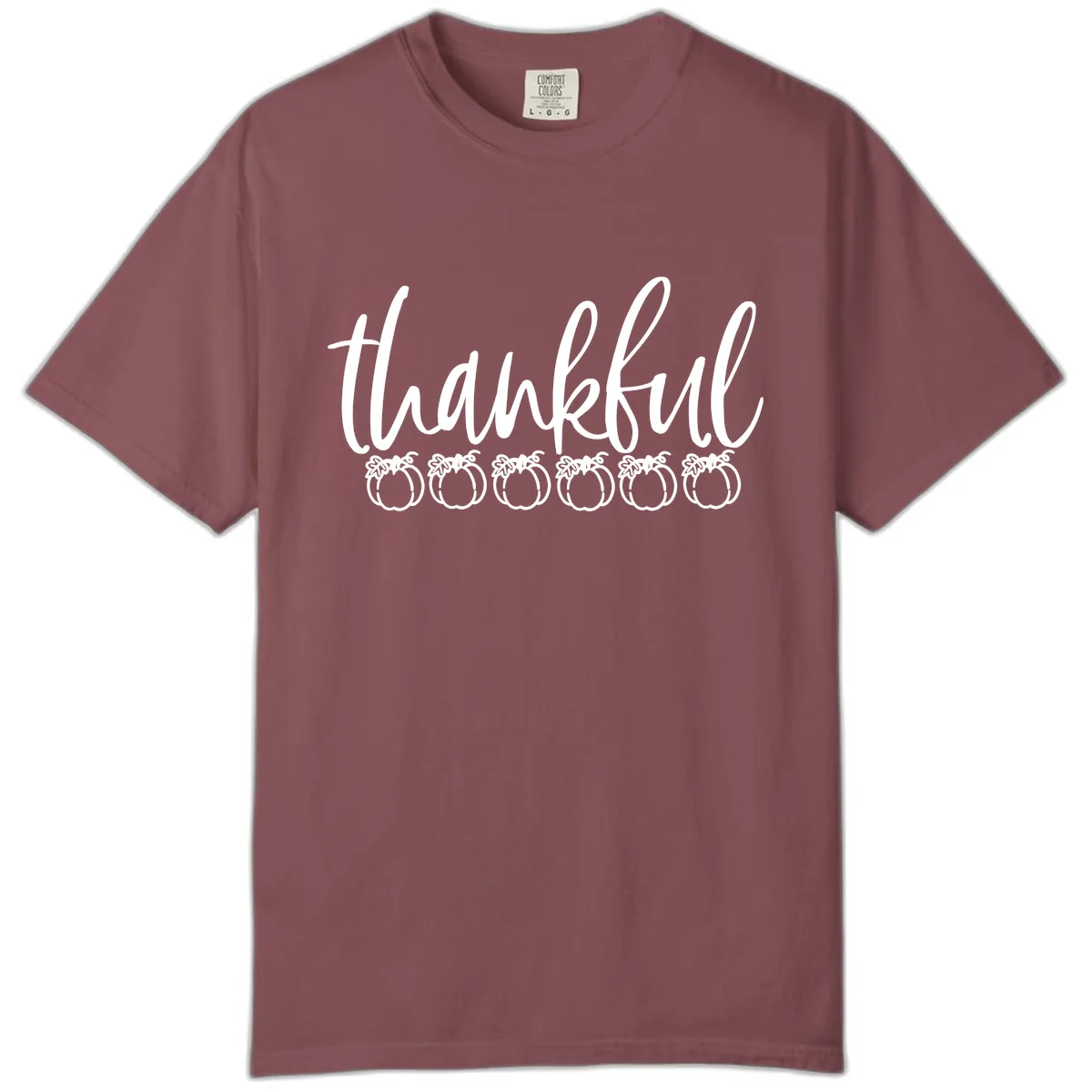 Thankful Pumpkins Thanksgiving Typography Comfort Color in Brick