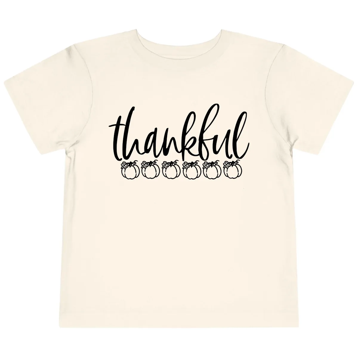 Thankful Pumpkins Thanksgiving Typography Toddler T-Shirt in Natural