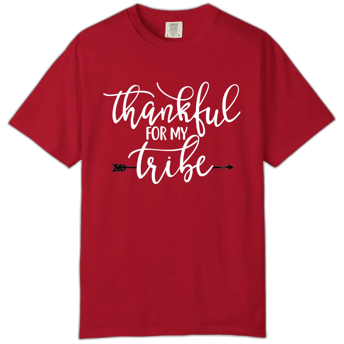 Thankful For My Tribe Typography Design Comfort Color in Red