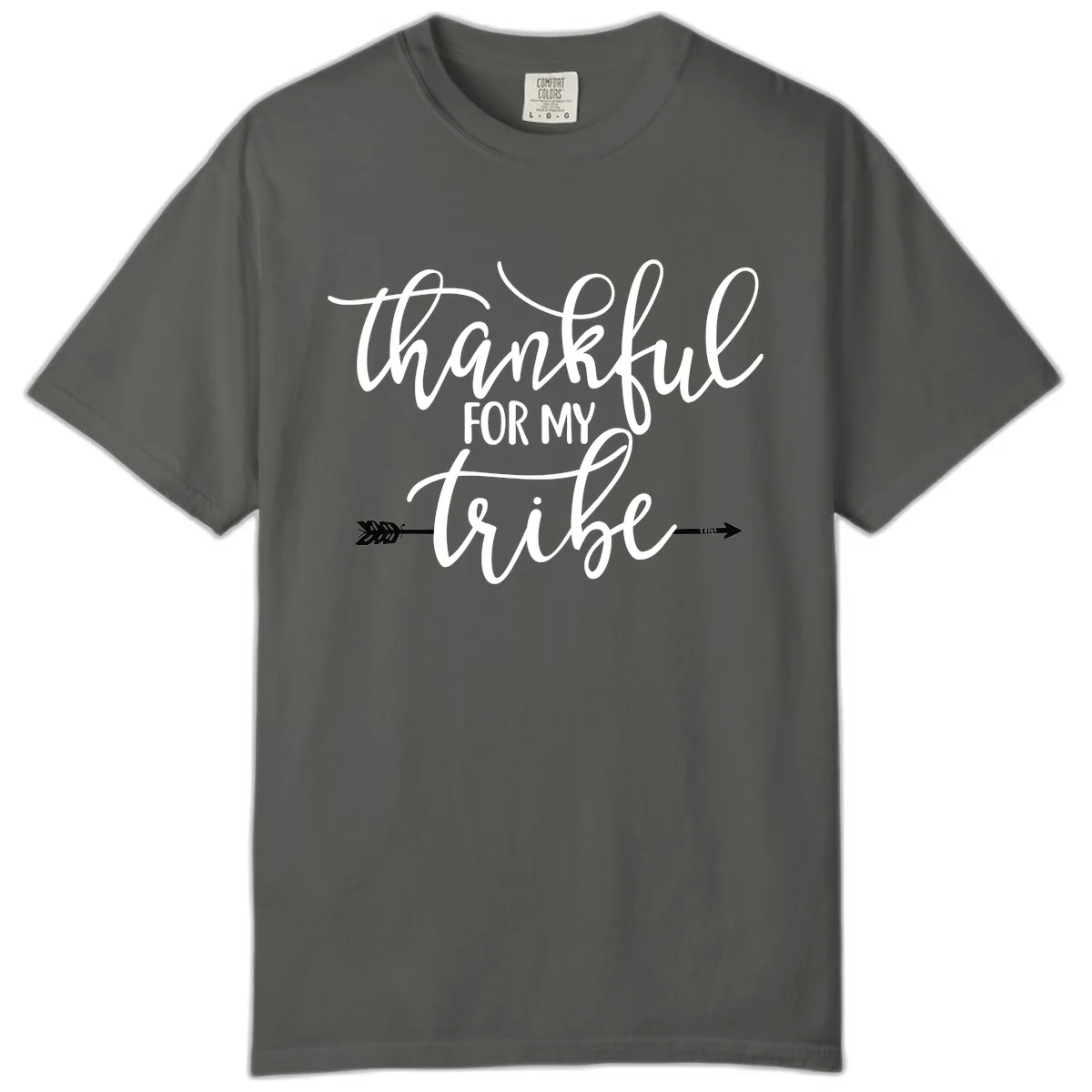 Thankful For My Tribe Typography Design Comfort Color in Pepper