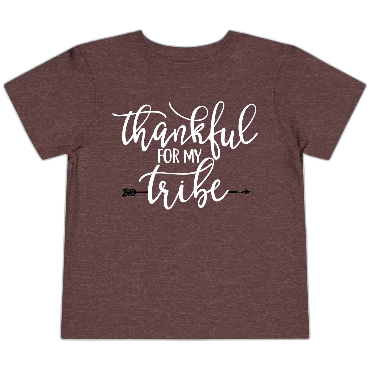 Thankful For My Tribe Typography Design Toddler T-Shirt in Heather Maroon