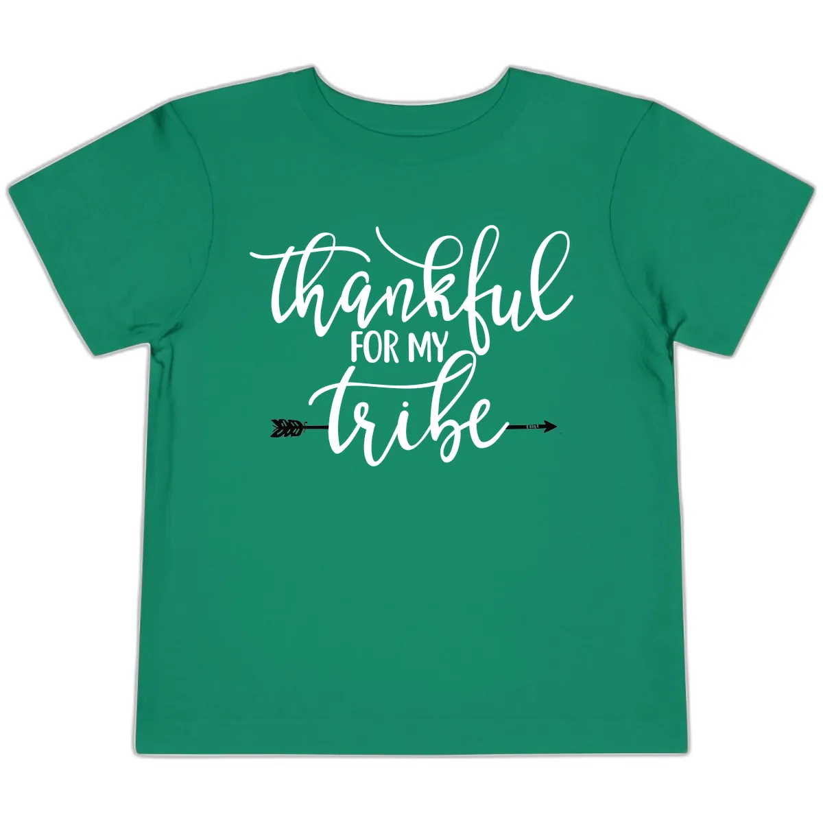 Thankful For My Tribe Typography Design Toddler T-Shirt in Kelly