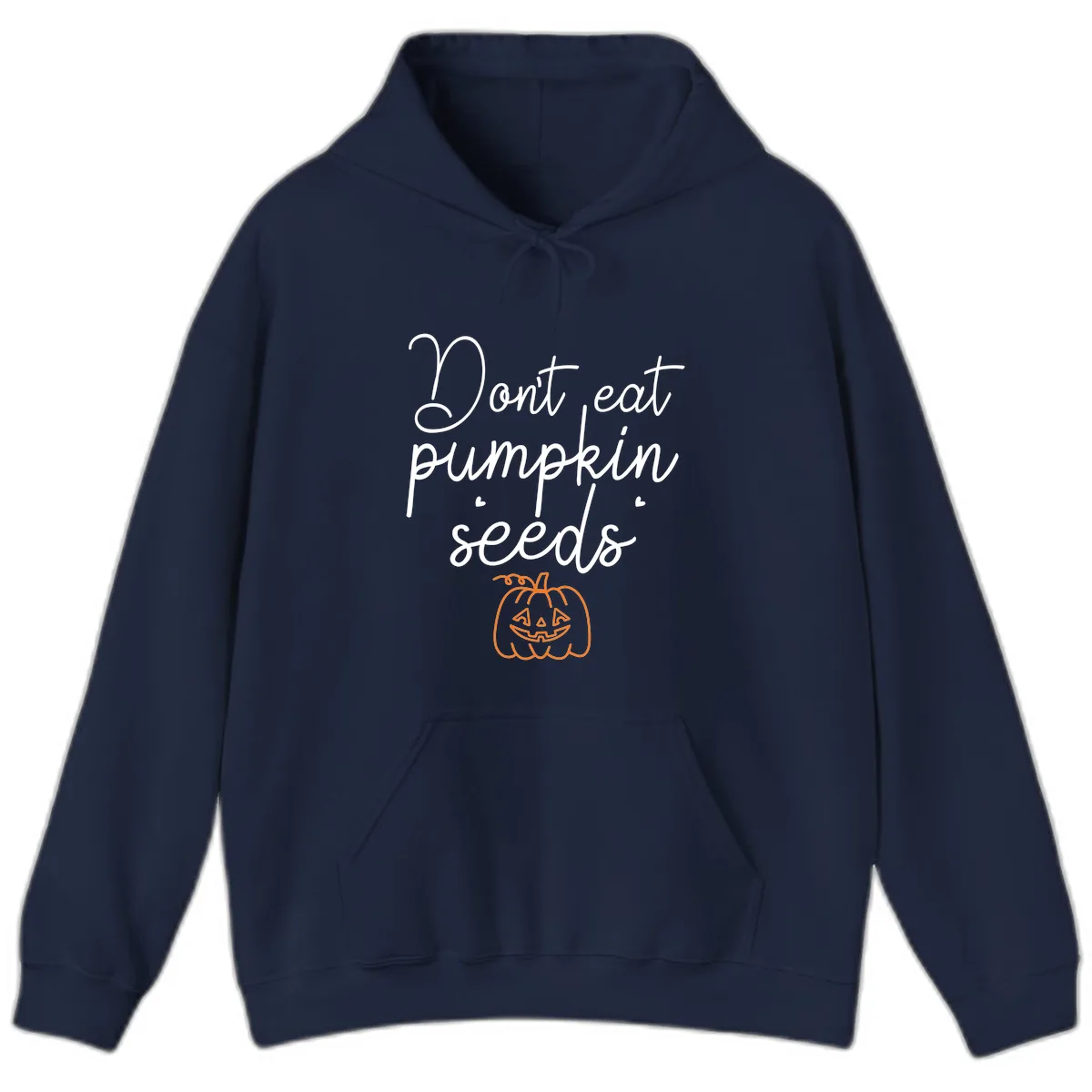 Don't Eat Pumpkin Seeds Halloween Hoodie in Navy