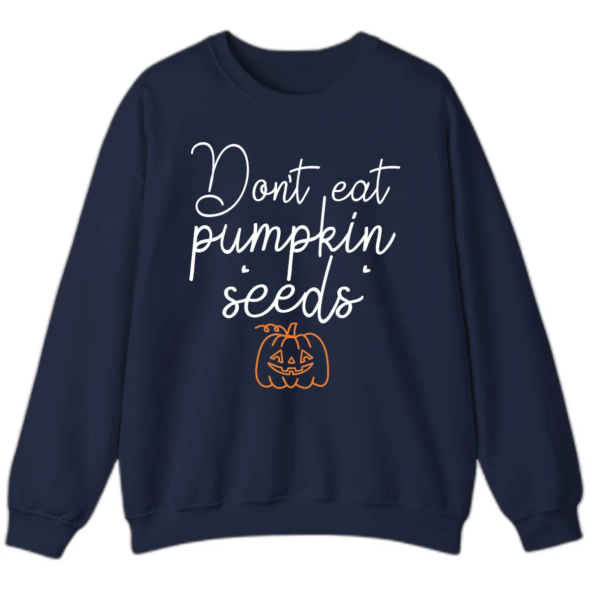Don't Eat Pumpkin Seeds Halloween Sweatshirt in Navy