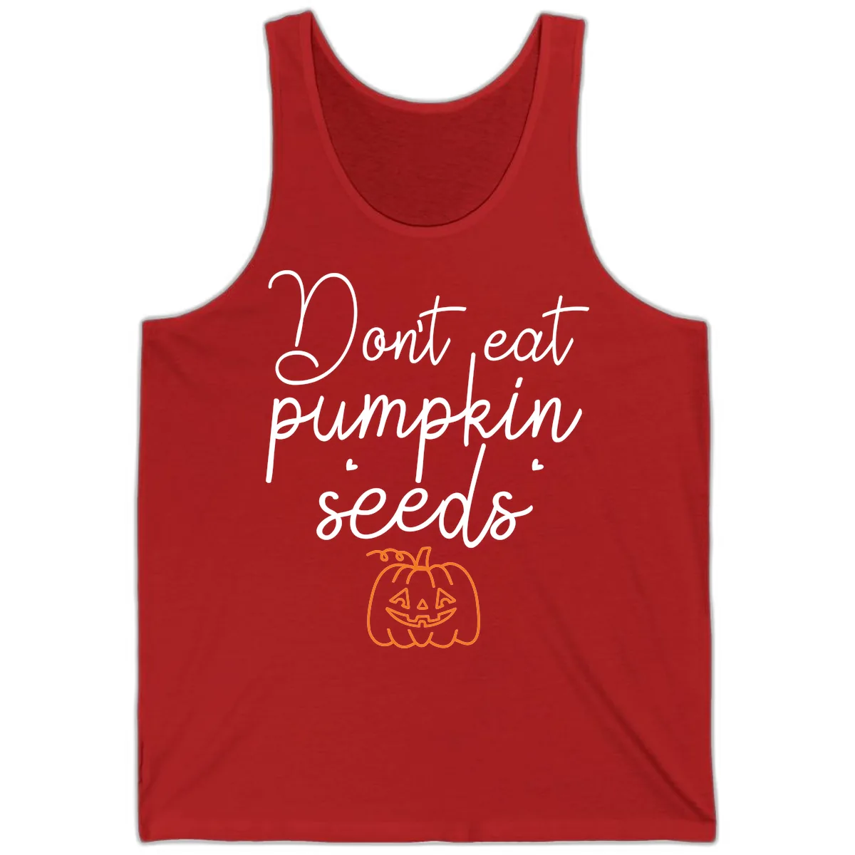 Don't Eat Pumpkin Seeds Halloween Tank in Red